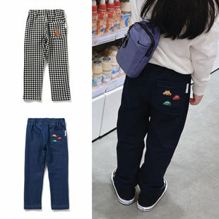 日本 apreslescours 2026春儿童柔软棉弹力刺绣小汽车小熊休闲裤