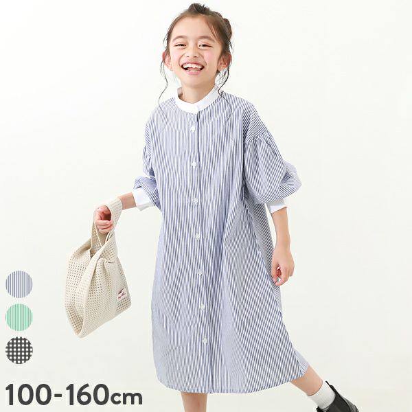 日本 devirock 2025春秋女童裙小立领学院棋盘格子衬衫长袖连衣裙