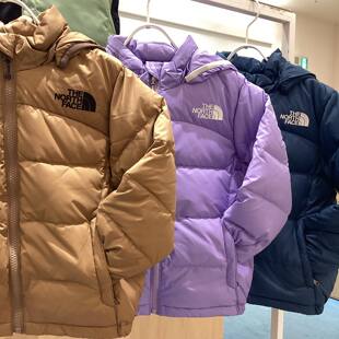 日本北面 the north face 2024冬儿童加厚保暖防水可拆连帽羽绒服