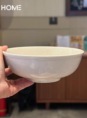 乳白色加深大汤碗！釉下彩陶瓷水果蔬菜沙拉碗深菜盘高颜值汤盘子