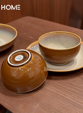 陆升窑变陶瓷小碗！耐高温吃饭喝粥米饭碗5寸碗复古水果碗釉下彩