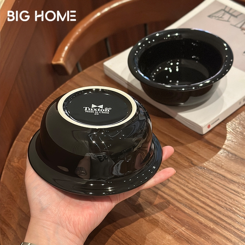 釉下彩黑色陶瓷汤盅！