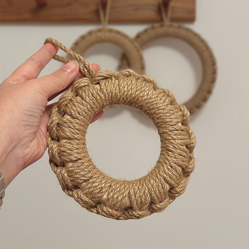 创意手工编织圆形加厚隔热垫