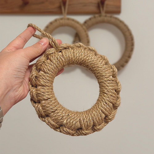创意手工编织圆形加厚隔热垫