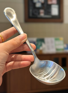 高级质感！1810不锈钢大口喝汤干饭勺子长柄大号吃面粥勺汤匙调羹