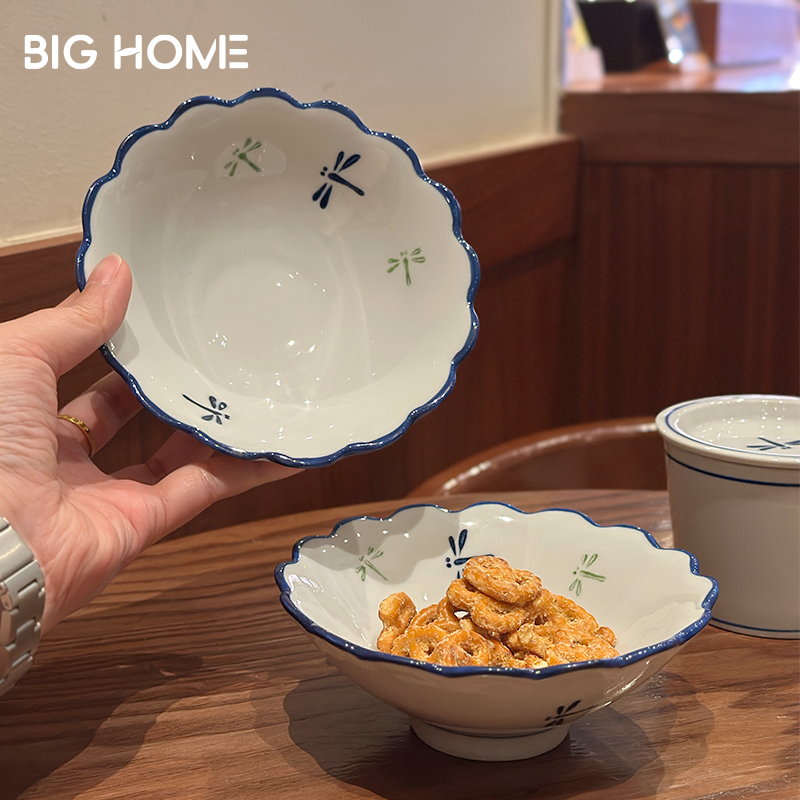 手绘釉下彩陶瓷碗！日式蜻蜓小碗糖水点心碗米饭碗早餐水果零食碗