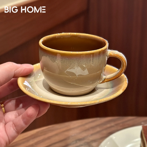 高温窑变迷你小杯子陶瓷杯碟