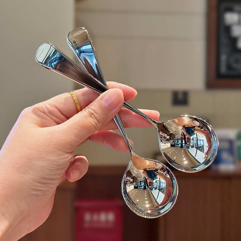 出口高级感不锈钢儿童吃饭勺子