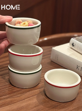 釉下彩迷你绿线牛油盅！