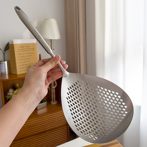 全钢手柄大号漏勺一体成型好清洁