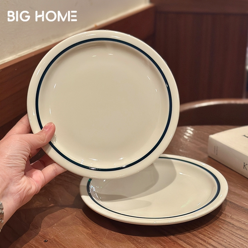 Tuxton蓝线条釉下彩平盘