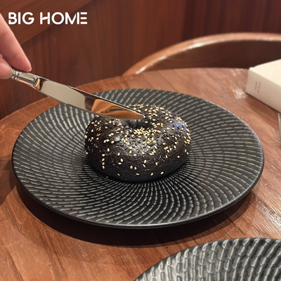 陆家乌木黑色陶瓷盘子！