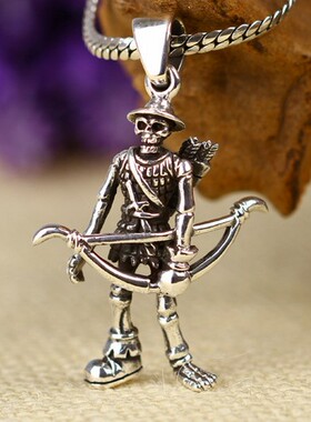 简约百搭手工骷髅高档泰银吊坠