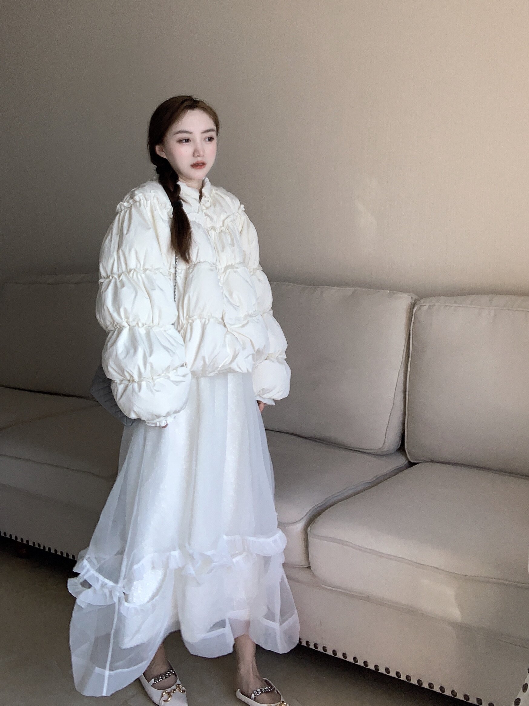 清仓不退换 秋冬新款甜美重工设计感网纱半身裙蓬蓬大摆裙女