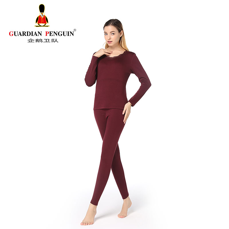 企鵝衛(wèi)隊(duì) GP 女保暖內(nèi)衣套裝 新呼吸保暖套裝 蕾絲花邊領(lǐng)