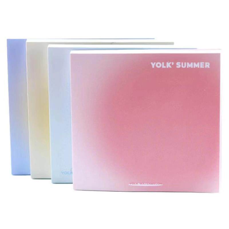 XIAOHONGSHU의 같은 여름 색상 계란 노른자 그라데이션 단색 스티커 메모 학생 표시 메시지 메모 패드 스타일