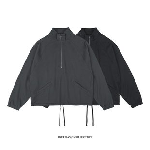 百搭基础 IDLT 卫衣宽松原创街头风格 廓形半拉链插肩袖 ins 高品质