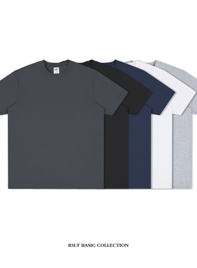IDLT 正肩 290g 重磅纯棉宽松TEE白T恤合身百搭欧美日系男女潮ins