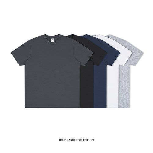 IDLT 正肩 290g 重磅纯棉宽松TEE白T恤合身百搭欧美日系男女潮ins