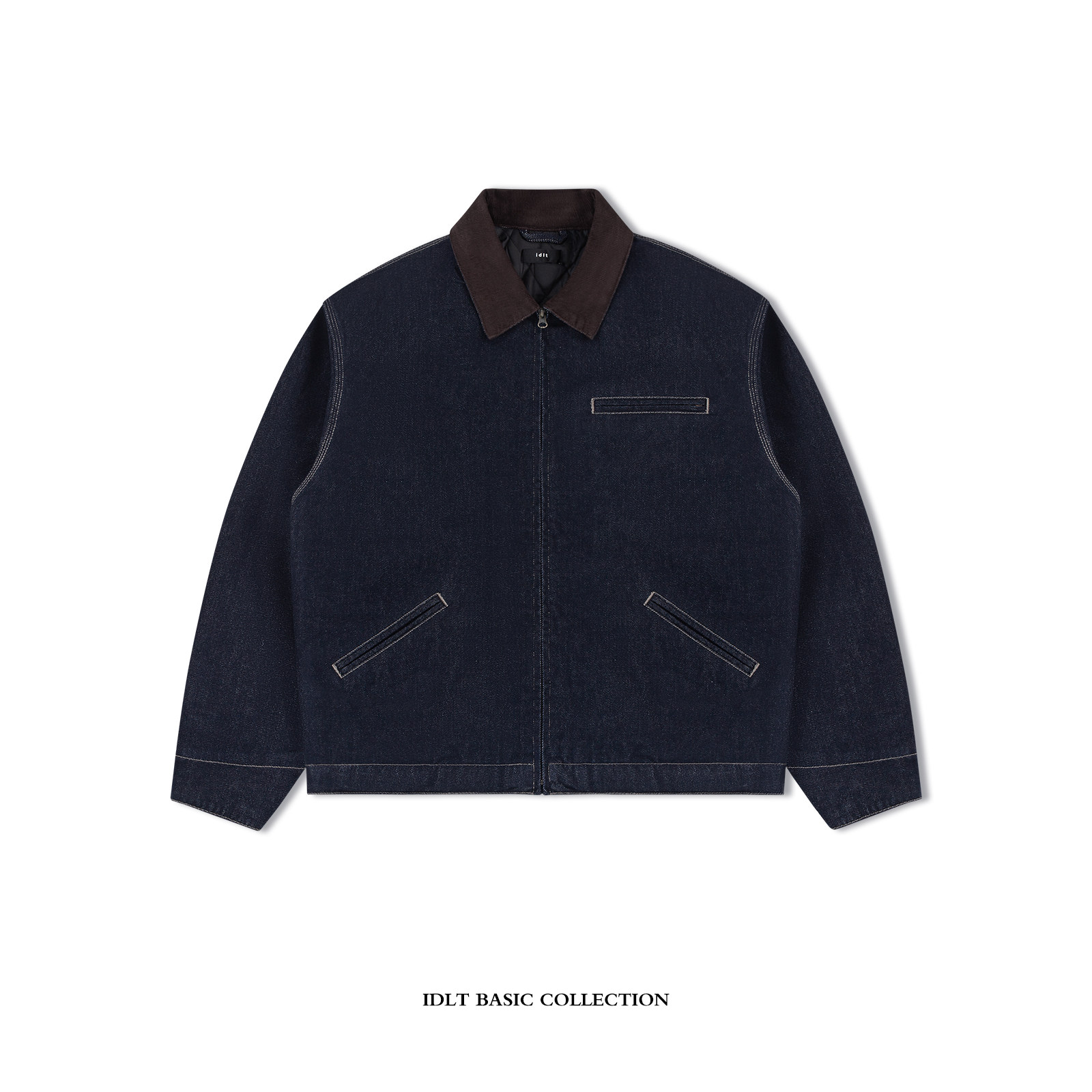 IDLT 原色牛仔 底特律棉服 防褪色 水洗撞色领宽松工装夹克厚外套,男装,牛仔外套,淘宝优惠券,粉丝福利购,淘宝优惠卷