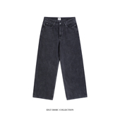 廓形宽松欧美加肥加大码 洗水黑牛仔裤 潮男ins 锥形阔腿1981M IDLT