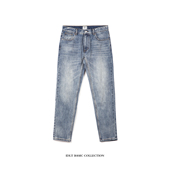 高品质黄泥洗猫须牛仔裤 合身小直脚 水洗基础潮 RegularFit IDLT