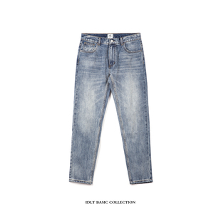 高品质黄泥洗猫须牛仔裤 合身小直脚 水洗基础潮 RegularFit IDLT