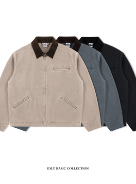 IDLT 15oz 重磅珠帆布 底特律水洗做旧宽松廓形工装夹克厚外套ins