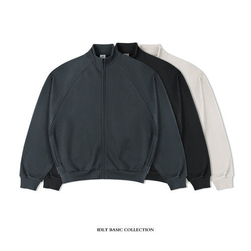 拉链插肩袖外套廓形拉链外套