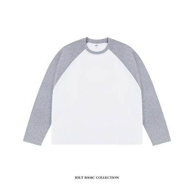IDLT 短宽版型 260g舒适双面布插肩袖长袖T恤牛角袖row风cleanfit
