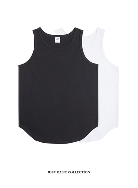 IDLT 弧形下摆背心 高品质 全棉汗背心 宽松休闲 白色 男女潮 ins