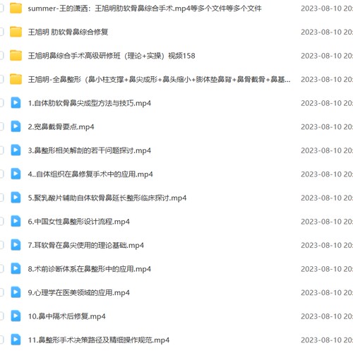 王旭明全鼻整形鼻综合手术高级研修班鼻截骨鼻翼缩小整合合集