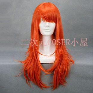海贼王 娜美 橘红色 中长发 cosplay假发