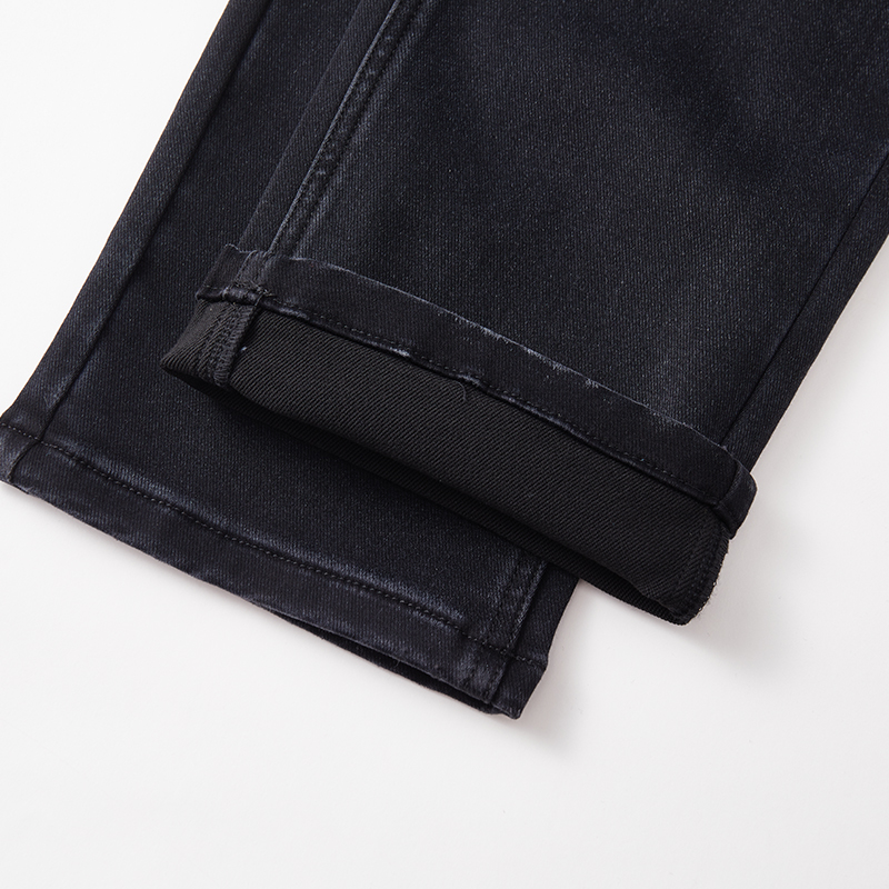 【爆米花专享】黑色牛仔裤长裤高腰显瘦显腿长冬季新款ANQF583