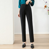 职业西装 高腰弹力松紧通勤垂感显瘦直筒裤 裤 薄款 女夏季 2023新款