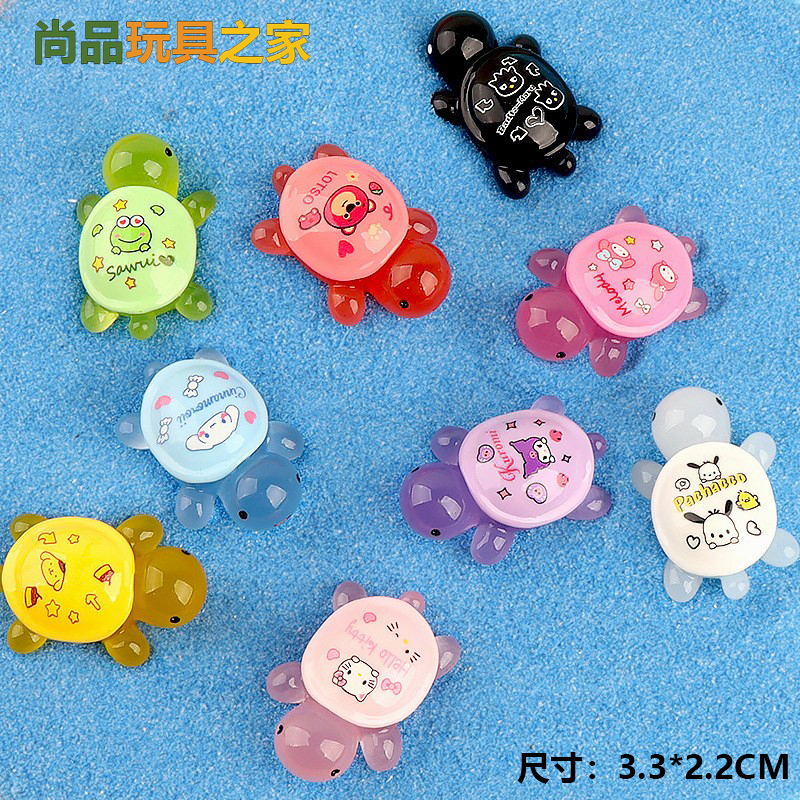 抖音同款卡通夜光小乌龟迷你发光乌龟摆件鱼缸微景观diy树脂玩具