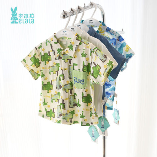 衣拉拉夏季男童短袖衬衫