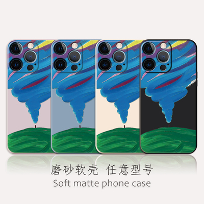 抽象油画风iPhone16手机壳软硅胶磨砂苹果15Promax/14Plus13/12/11/xsmax/xr小米华为vivo荣耀OPPO镂空防摔