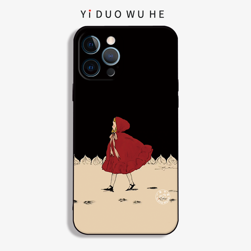 一朶午荷16/17air/iPhone15promax手机壳苹果14软7保护套8plus磨砂mini全包XR/13/12原创小众