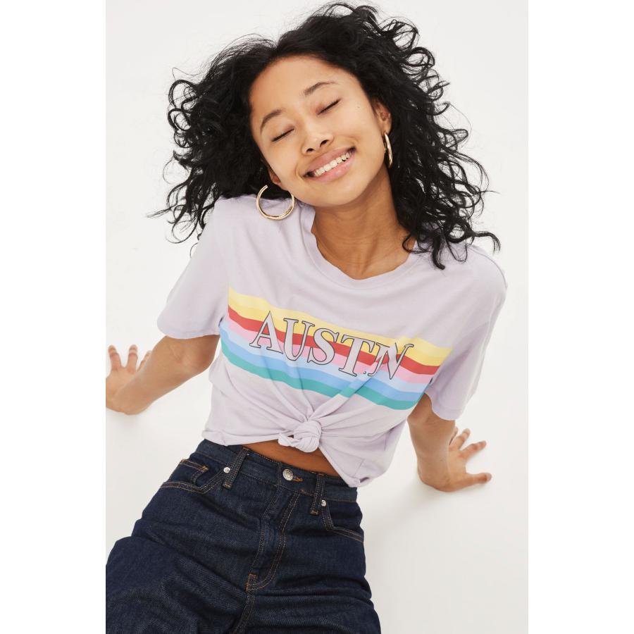 大米可英國代購 TOPSHOP 嬌小版的系扣Austin 字母t恤