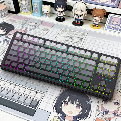 黑吉蛇YG80蓝牙三模RGB机械键盘