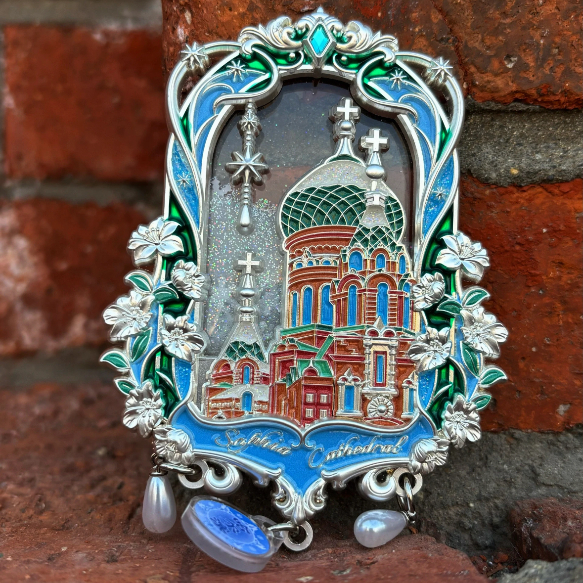 正版哈尔滨冰箱贴冬季索菲亚金属流沙*裸眼3D动效*NFC互动纪念品