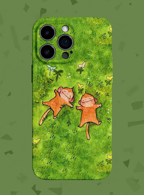 【好心情】治愈草原小猴子适用iPhone16/15promax手机壳华为P70Pro苹果13OPPOreon9软vivoS15一加ACE3红米K80