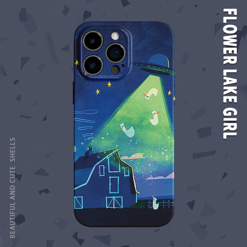 【天外来客】艺术鸭鸭飞船适用iPhone16/15promax手机壳华为mate60软OPPOreon12vivoS20苹果14一加ACE3小米15