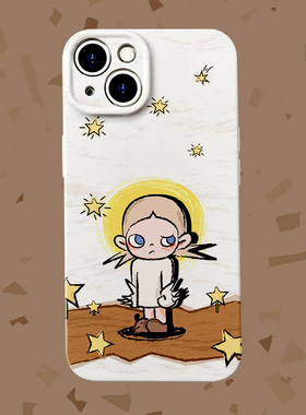 驻足~搞怪表情星星女孩菲林适用iPhone15promax手机壳华为pura70小米14软红米k60vivo硬iqooneo7苹果12畅享60