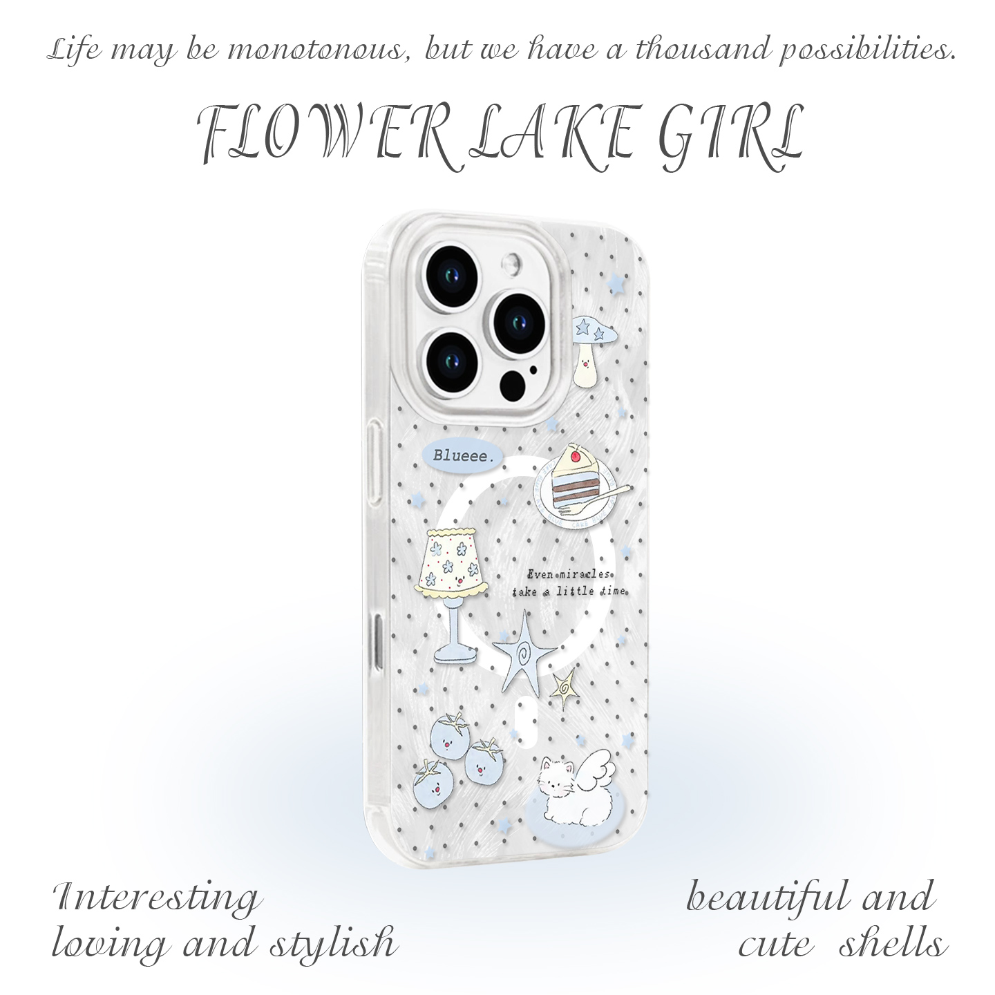 【冬日治愈蓝】天使小猫手机壳