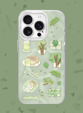 【春的少年】治愈绿叶拼图适用iPhone17/16pro手机壳磁吸红米K70羽纱vivos19华为mete60小米15一加ACE3苹果14