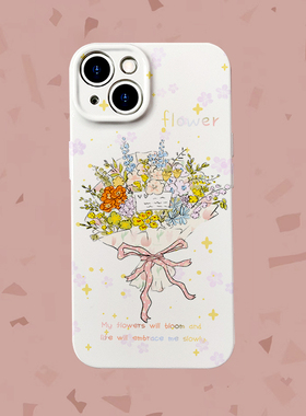 Flower~小清新文艺花束菲林适用iPhone15/16promax手机壳华为nova12畅享60软OPPOreno9苹果13vivos18硬小米14