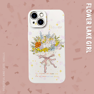 Flower 16promax手机壳华为nova12畅享60软OPPOreno9苹果13vivos18硬小米14 小清新文艺花束菲林适用iPhone15