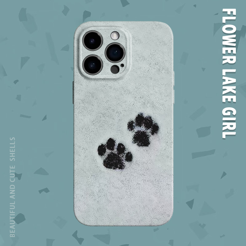 【心软软】可爱雪地猫爪印手机壳